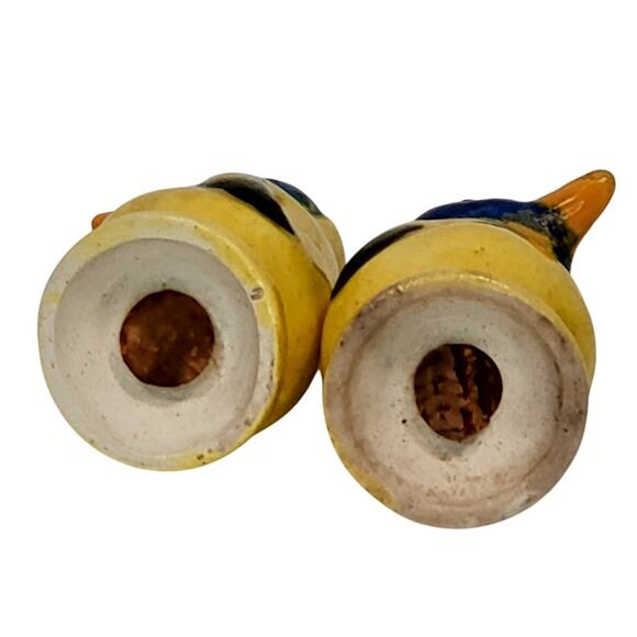 Antique 30's Penguin Salt & Pepper Shakers Depression Era Animalcore Yellow Blue - Picture 5 of 7